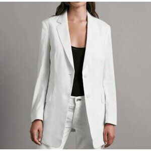 Rag & Bone New York Charles Linen Blend Two Button Twill Blazer White Size 8